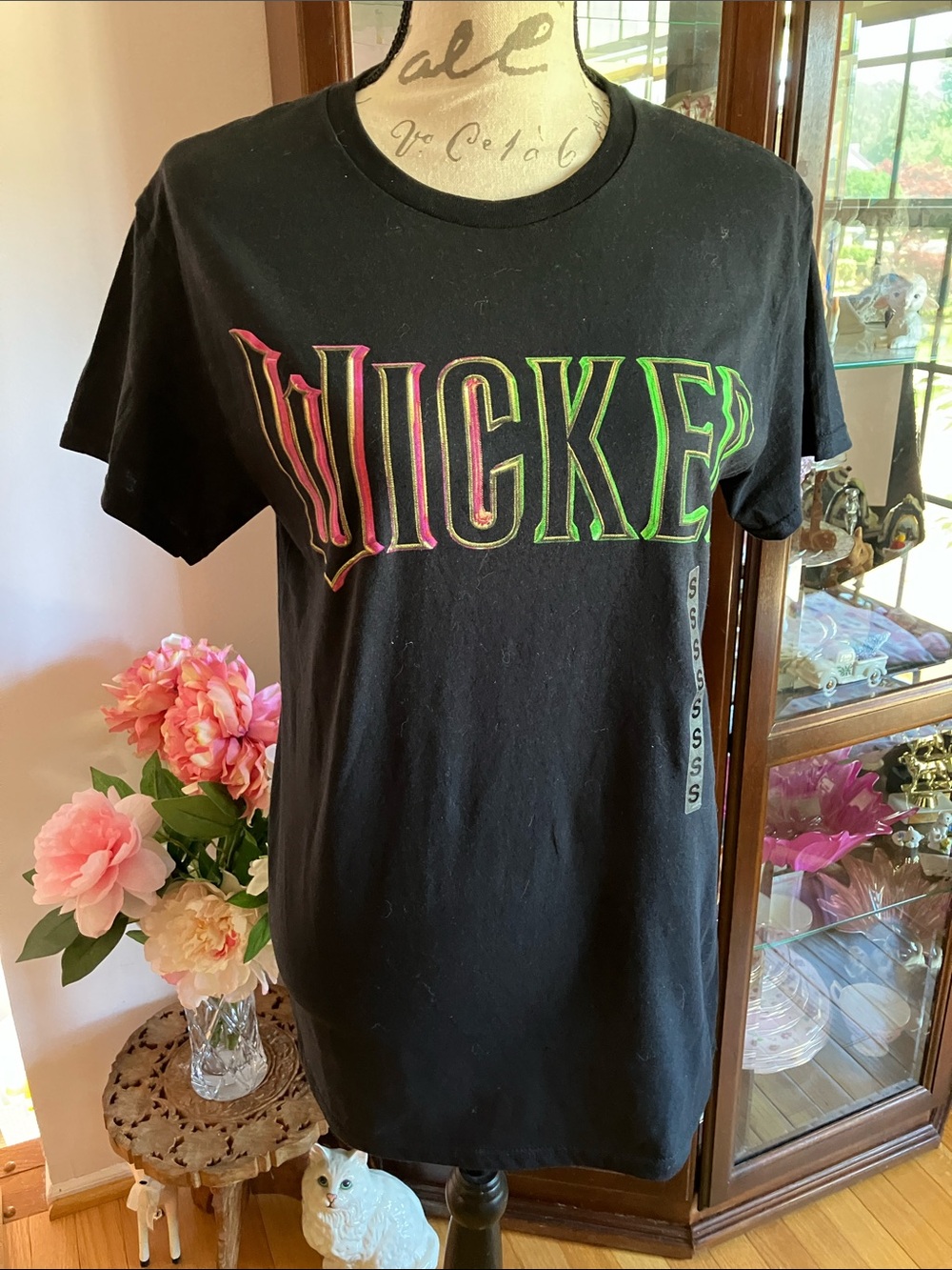 WICKED Black Graphic Tee with Neon Ombre Logo